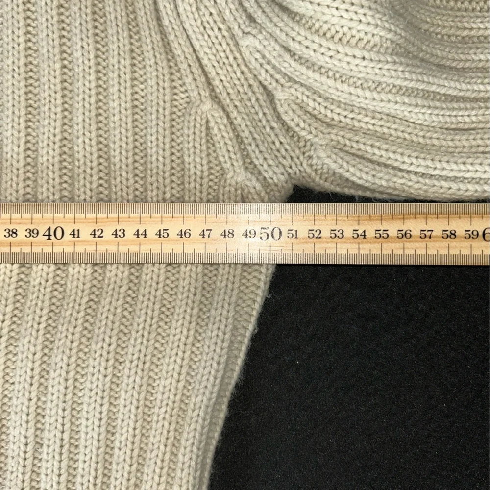 Men’s Point Zero Cream Ribbed Turtleneck Sweater - Picture 4 of 5